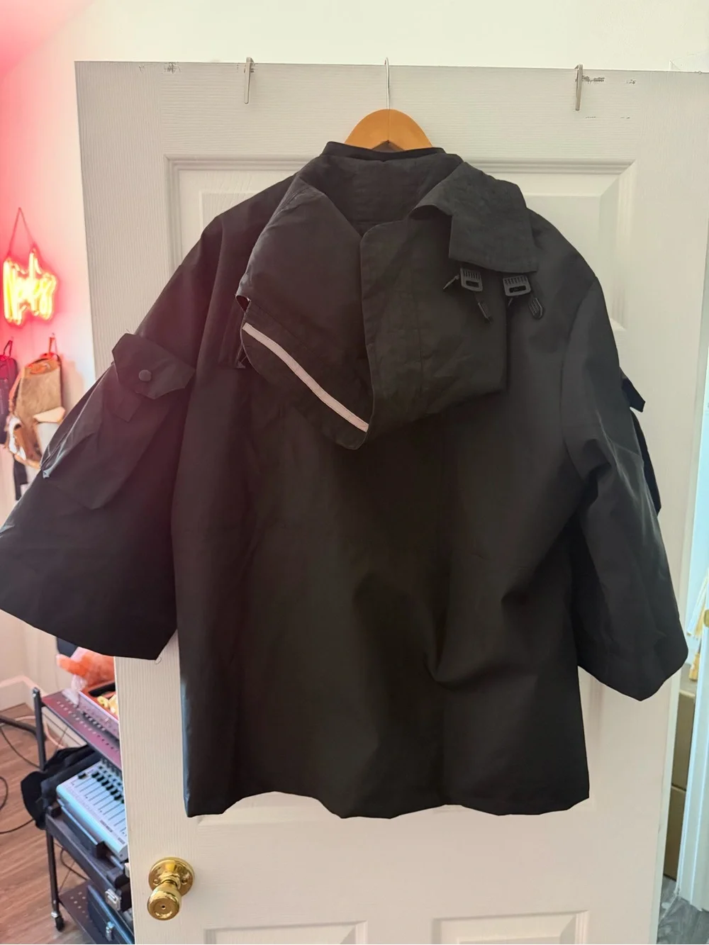 Lightweight Black Japanese Hooded Utility Jacket